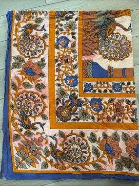 Earthbound Trading Company Tapestry Sheet Peacock Floral Boho Large 80x95inches